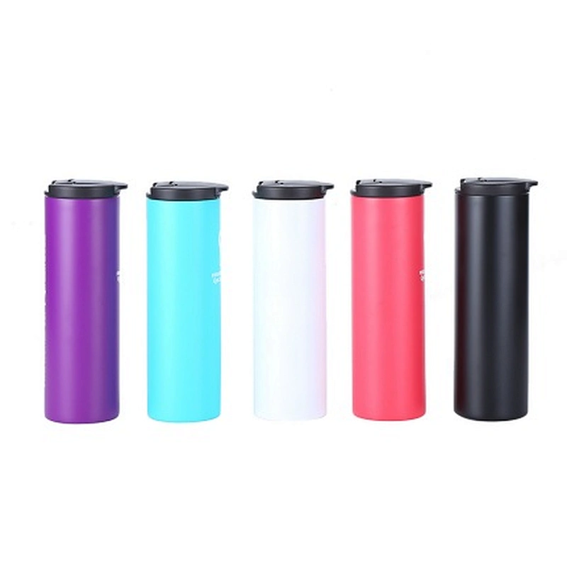 500 ML Straight shape double wall stainless steel vacuum bottle with plastic leak proof lid
